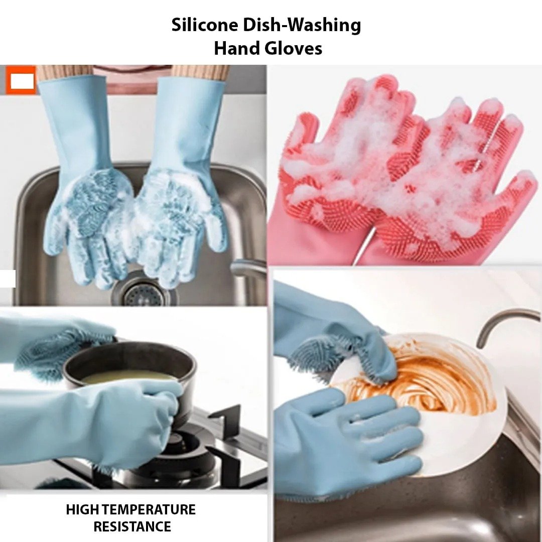 Magic Silicone Dish Washing Gloves - Image 2